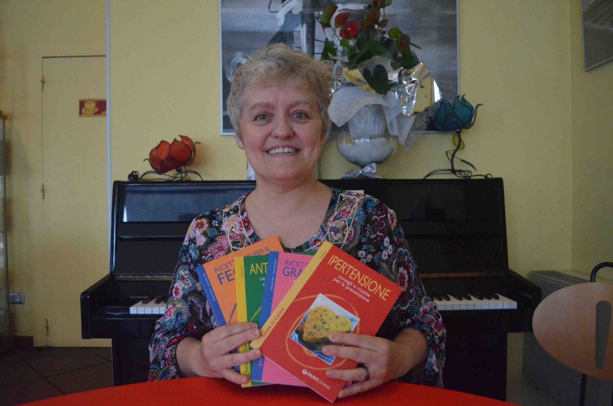 Carla Marchetti con i suoi libri