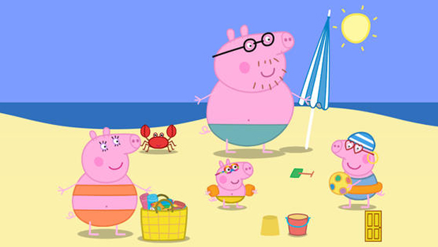Peppa Pig Vacanze al sole, impazza sulle spiagge toscane la moda ispirata al celebre maialino, un'Idea vacanza per bambini in Toscana