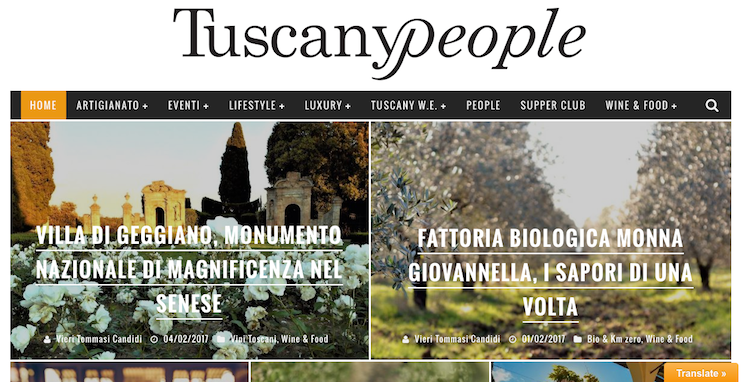 TuscanyPeople è una conosciuta rivista online toscana, che a 3 anni dalla sua nascita può essere annoverata tra i migliori blog sulla Toscana
