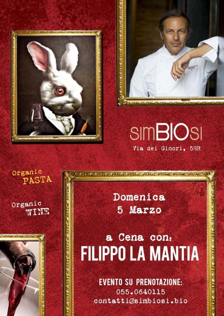Filippo La Mantia, cuoco della trasmissione "The Chef" in onda sul canale Tv La5, cucinerà un menù speciale al ristorante Simbiosi di Firenze, domenica 5 Marzo 2017.