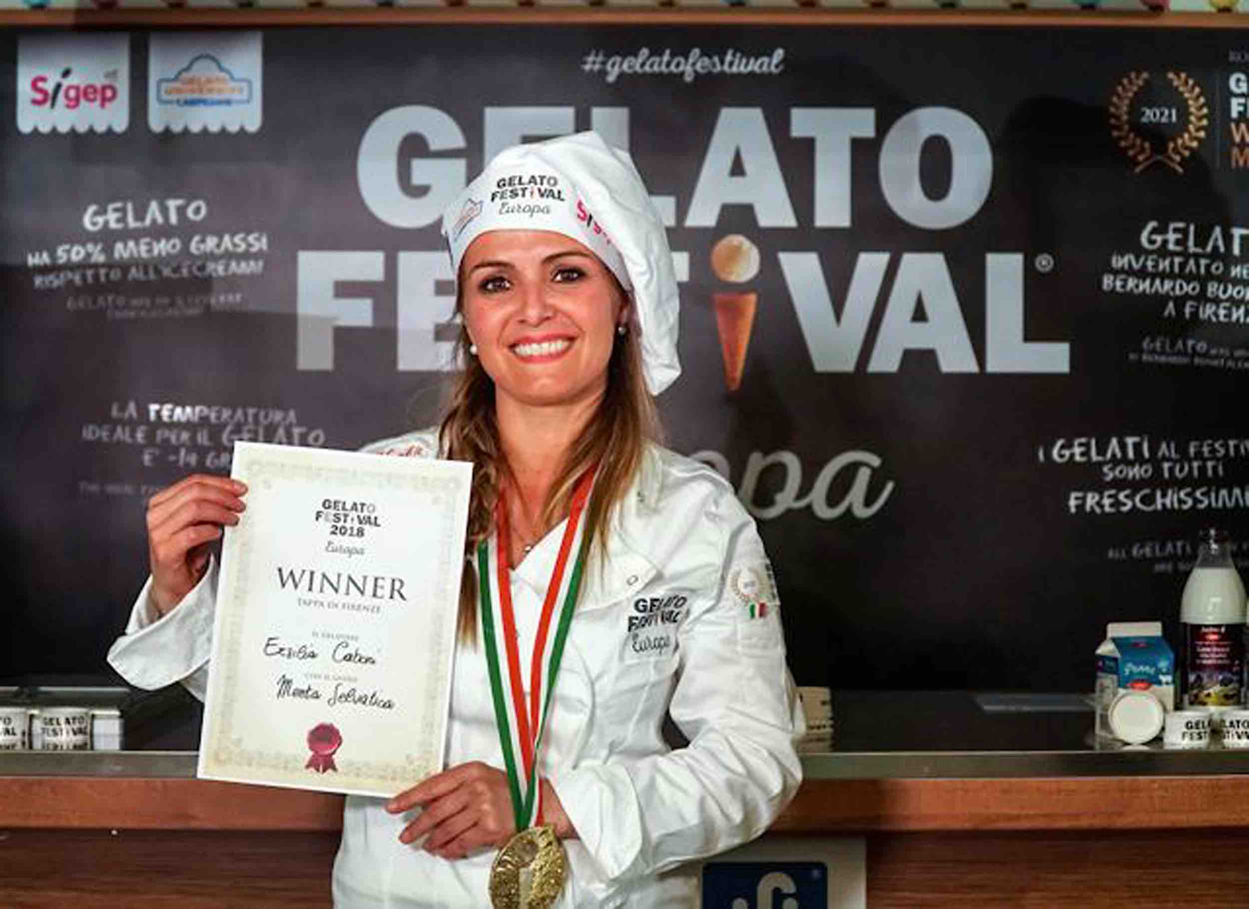 Ersilia Caboni è la vincitrice del Gelato Festival 2018 con il gusto "Menta Selvatica".