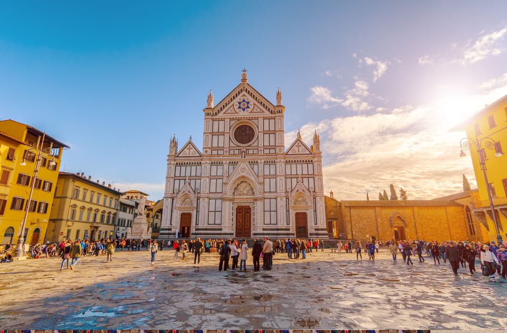 Piazza Santa Croce e Basilica di Santa Croce, a Firenze