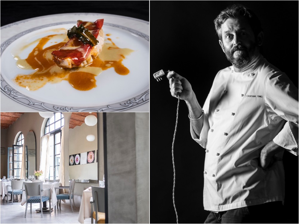 Chef Cristiano Tomei è uno degli chef stellati della Toscana. Il suo ristorante, L'Imbuto, si trova a Lucca nelle scuderie di Palazzo Pfanner