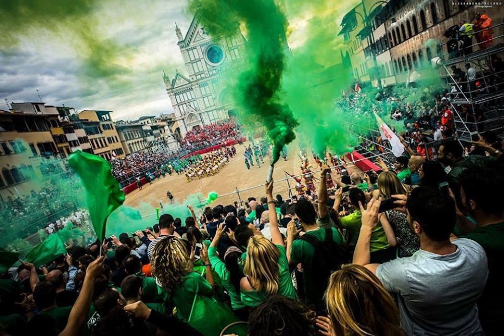 La squadra dei Verdi del Calcio Storico Fiorentino appartiene al quartiere di San Giovanni