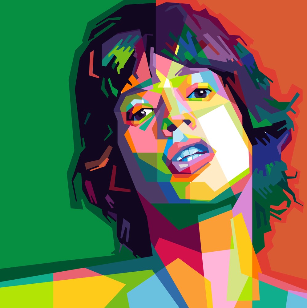 Ritratto di Mick Jagger in stile pop art
