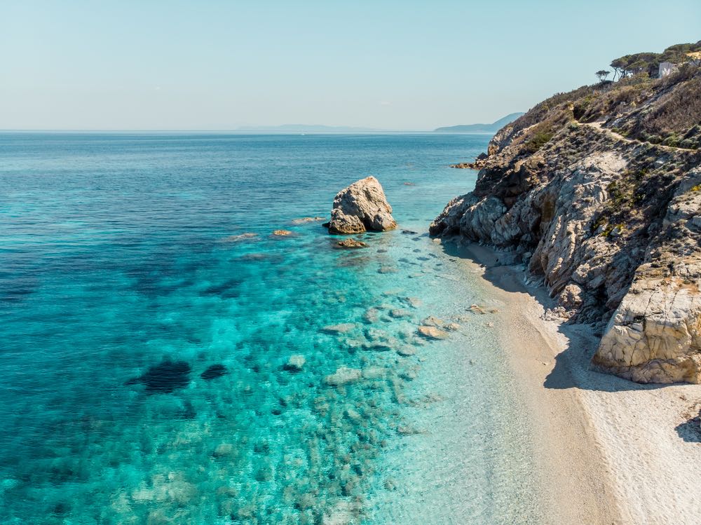 Spiaggia di Sansone all'Isola d'Elba, l'isola più grande dell'Arcipelago toscano