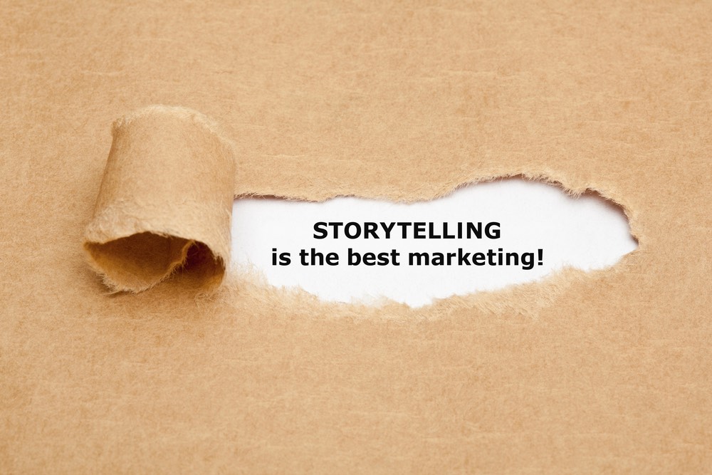 Scritta: Storytelling is the best marketing
