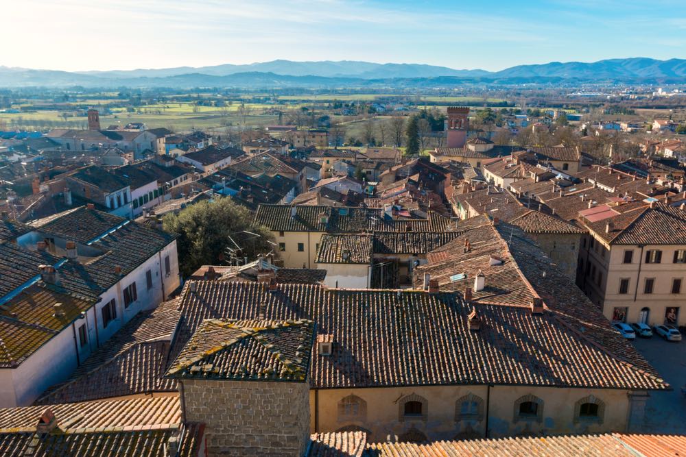 Il borgo toscano di Sansepolcro in Valtiberina visto dall'alto