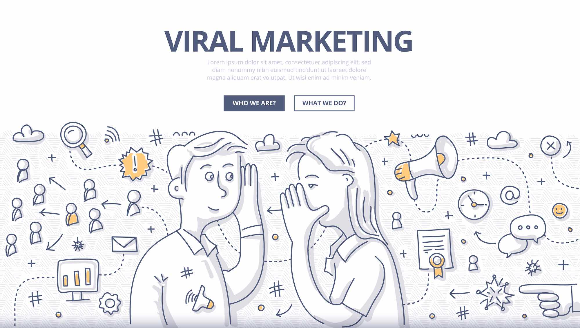 Rappresentazione grafica del concetto di viral marketing