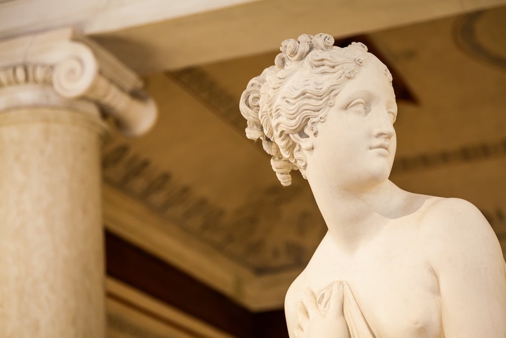 Una statua di Venere in un importante museo di Venezia