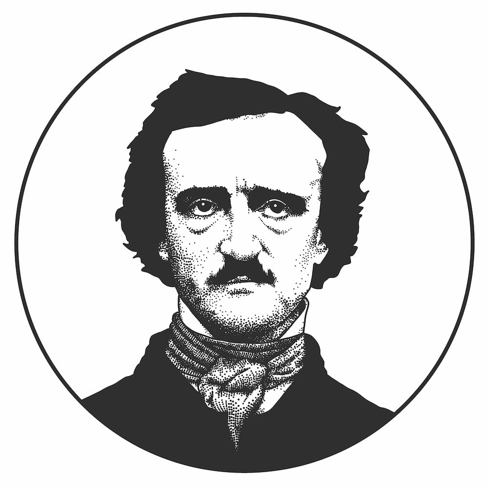 Il ritratto di Edgar Allan Poe, famoso scrittore horror americano