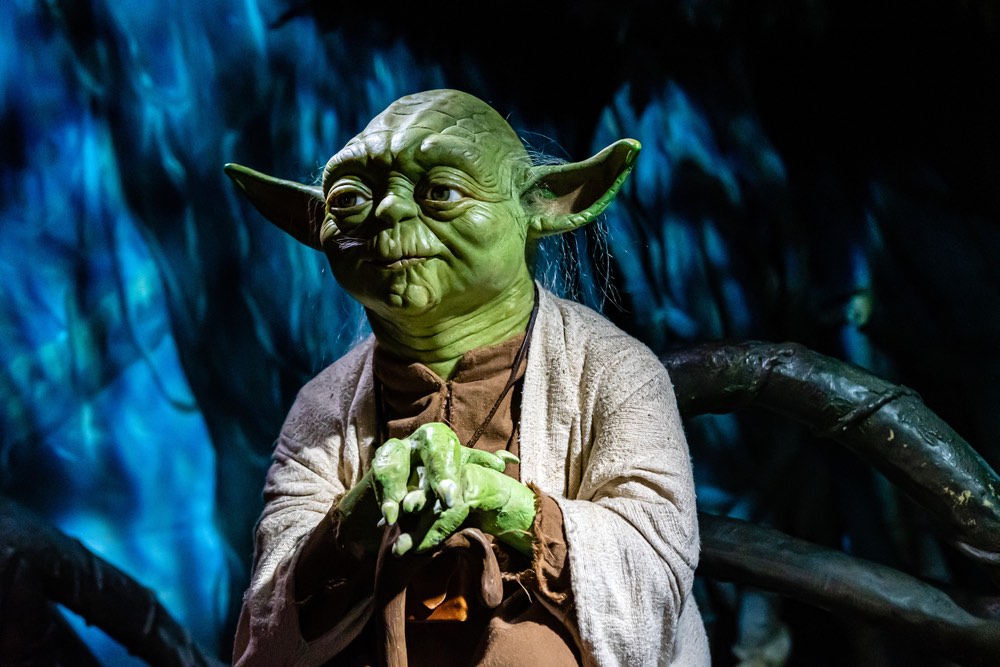 Guerre Stellari: una statua di Yoda sul set di Guerre Stellari nel Museo delle Cere di Londra