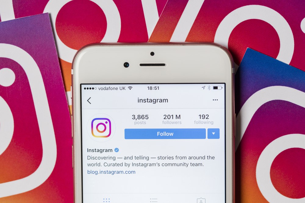 IPhone mostra il profilo Instagram di Instagram