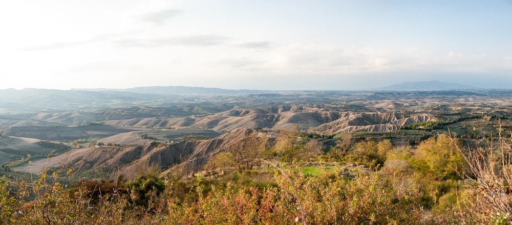 Il panorama sulle Balze di Volterra