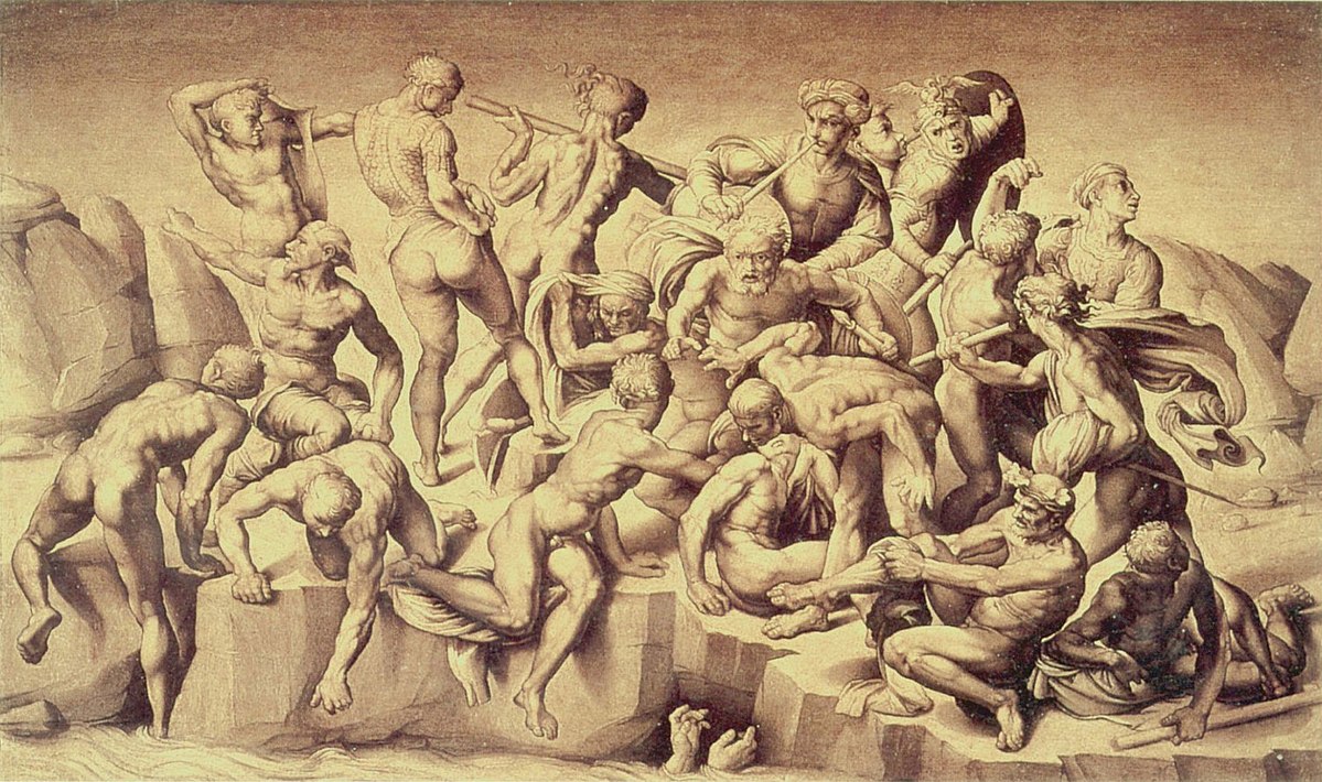 La Battaglia di Cascina di Michelangelo nel Salone dei Cinquecento in Palazzo Vecchio a Firenze