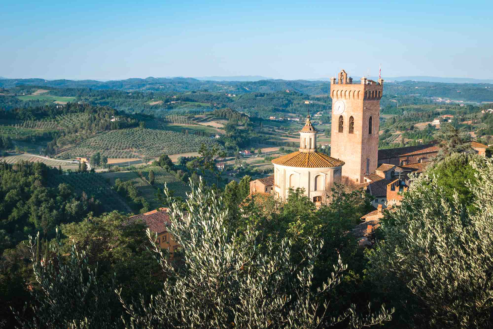 Vista panoramica sul castello di San Miniato in Valdarno Inferiore, Toscana