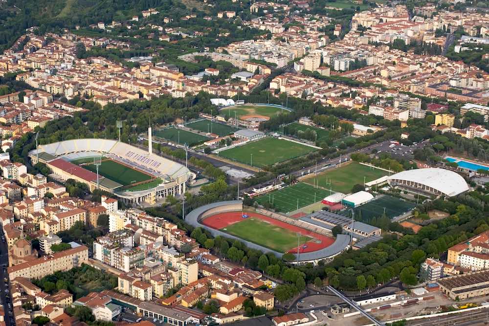 Lo Stadio di Firenze visto dall'alto