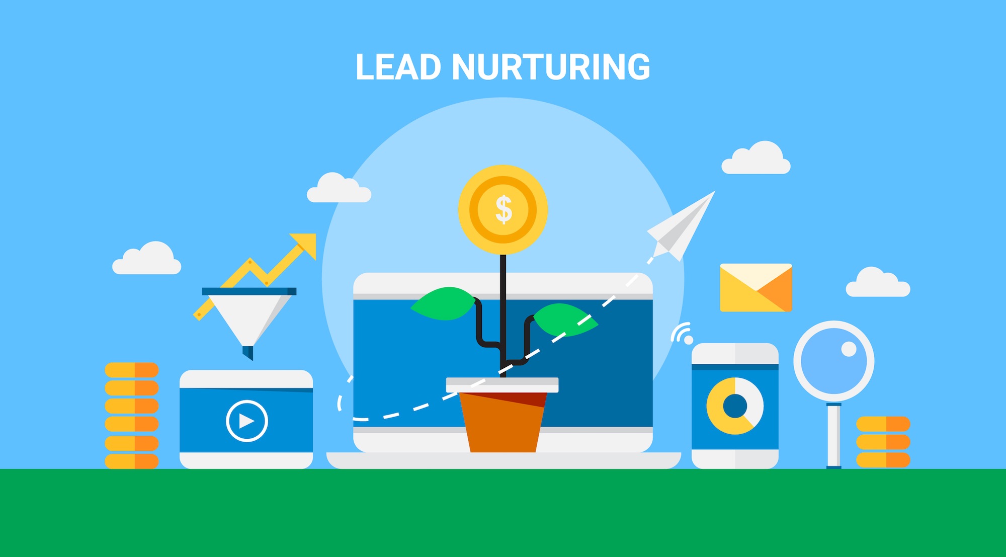 Illustrazione sul concetto dell'importanza del lead nurturing nel business