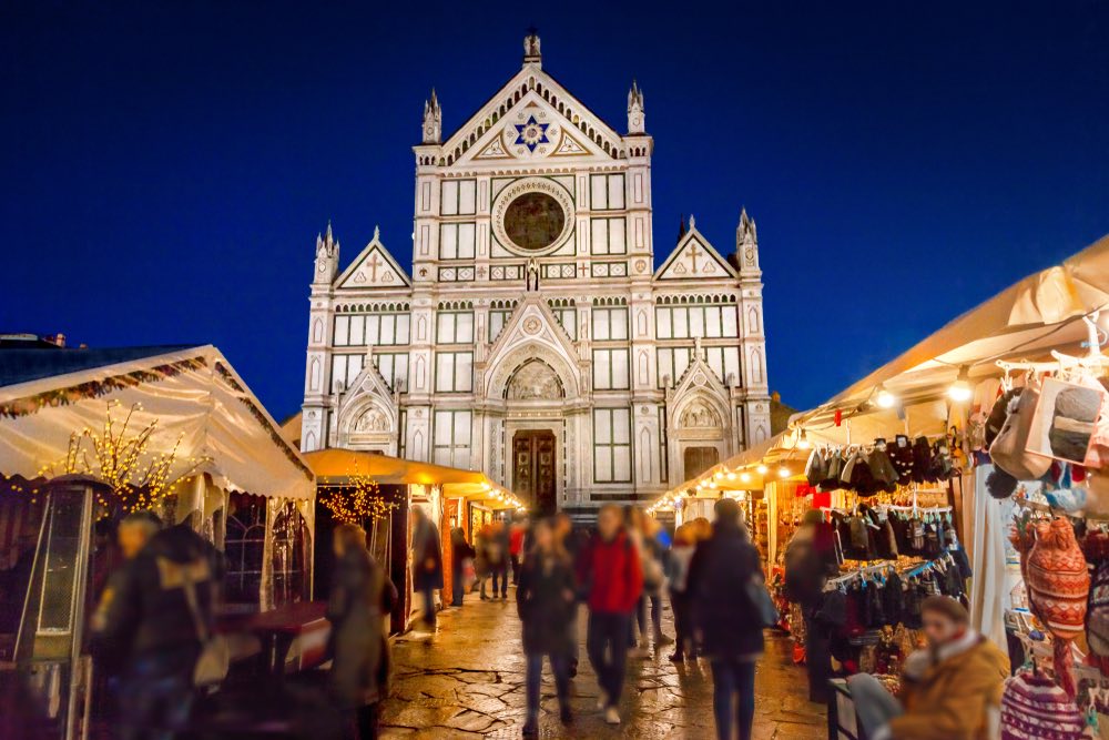 Mercato di Natale a Firenze in Piazza Santa Croce