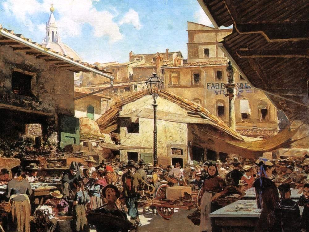 Telemaco Signorini, Giornata di Sole al Vecchio Mercato, Firenze