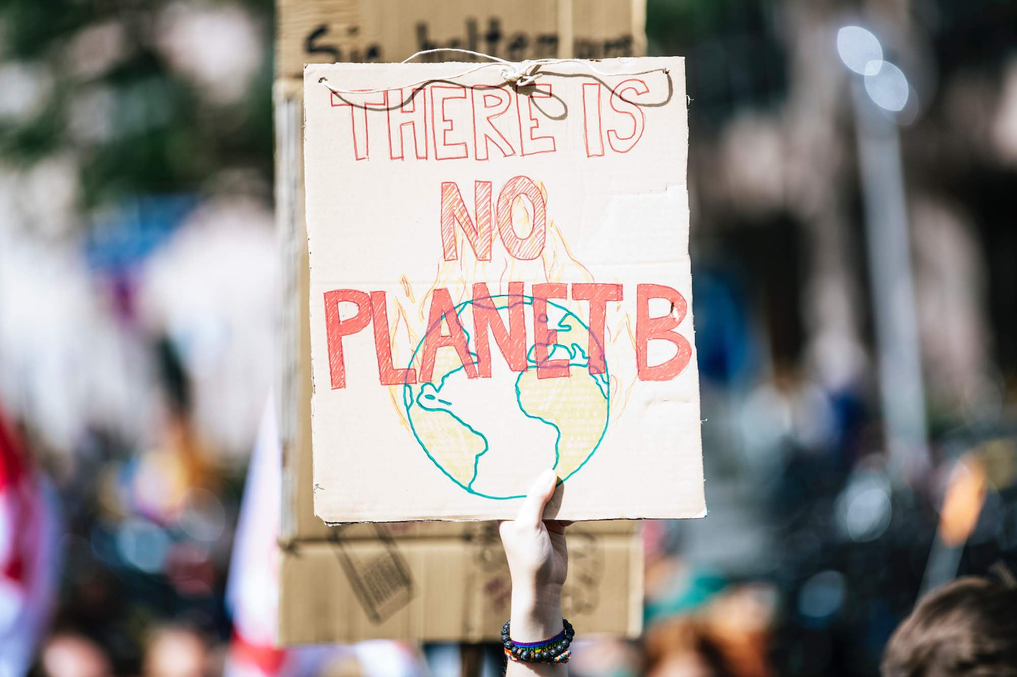 Cartelli durante una manifestazione contro il climate change