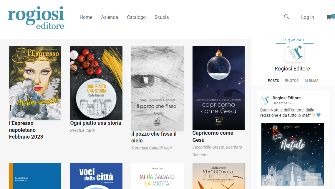 Schermata della piattaforma digitale di vendita di Rogiosi Editore