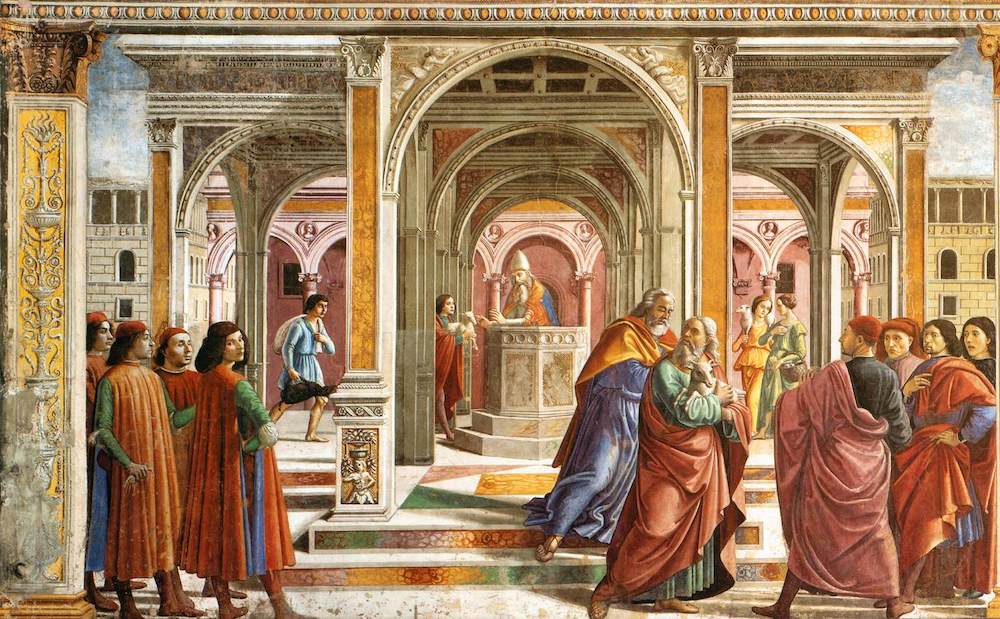 Cacciata di Gioacchino dal Tempio, Cappella Tornabuoni in Santa Maria Novella di Domenico Ghirlandaio