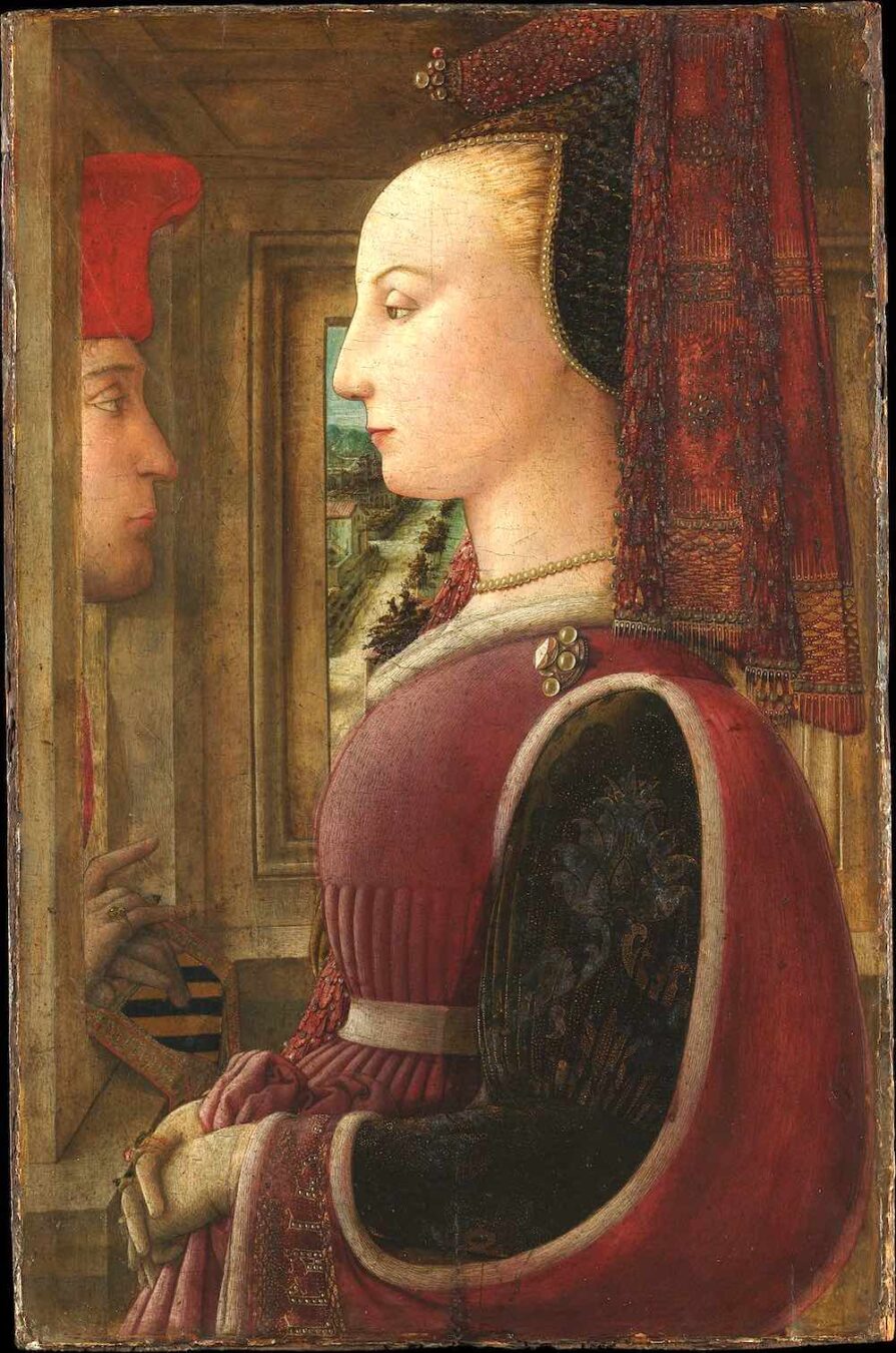 Ritratto di donna con uomo al davanzale di Filippo Lippi conservato al Metropolitan Museum of Art di New York