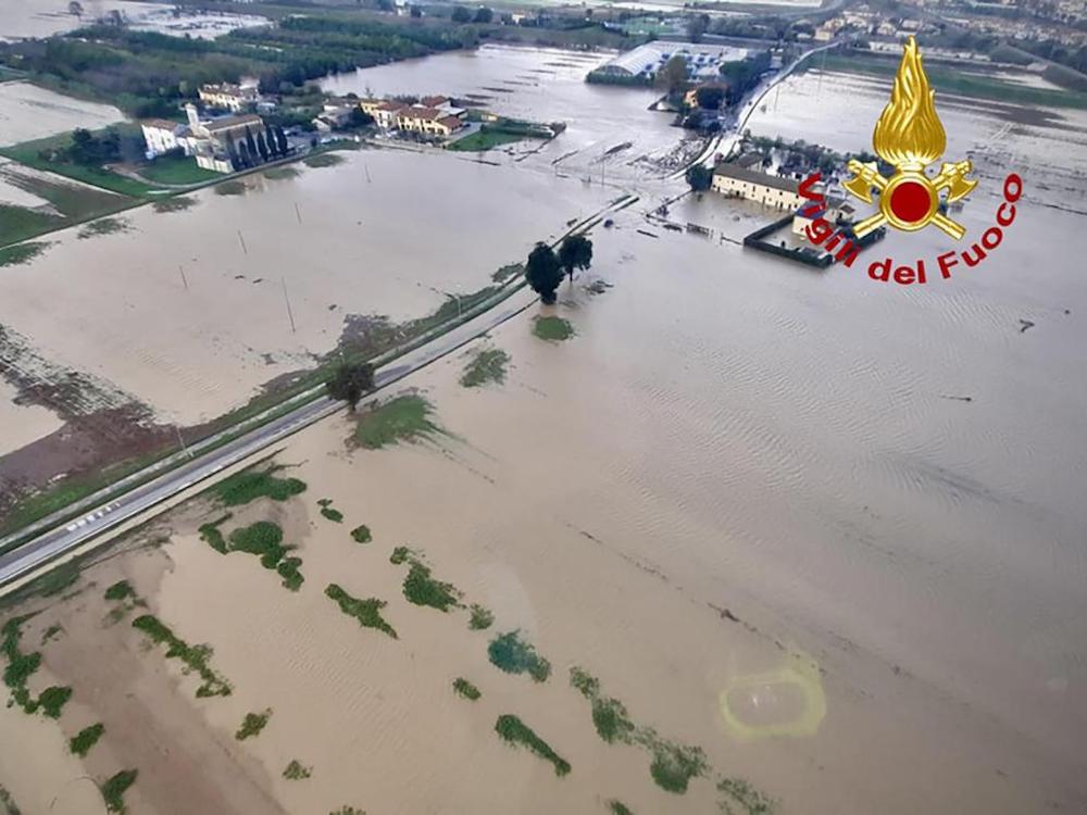 L'alluvione in Toscana da un'immagine col drone