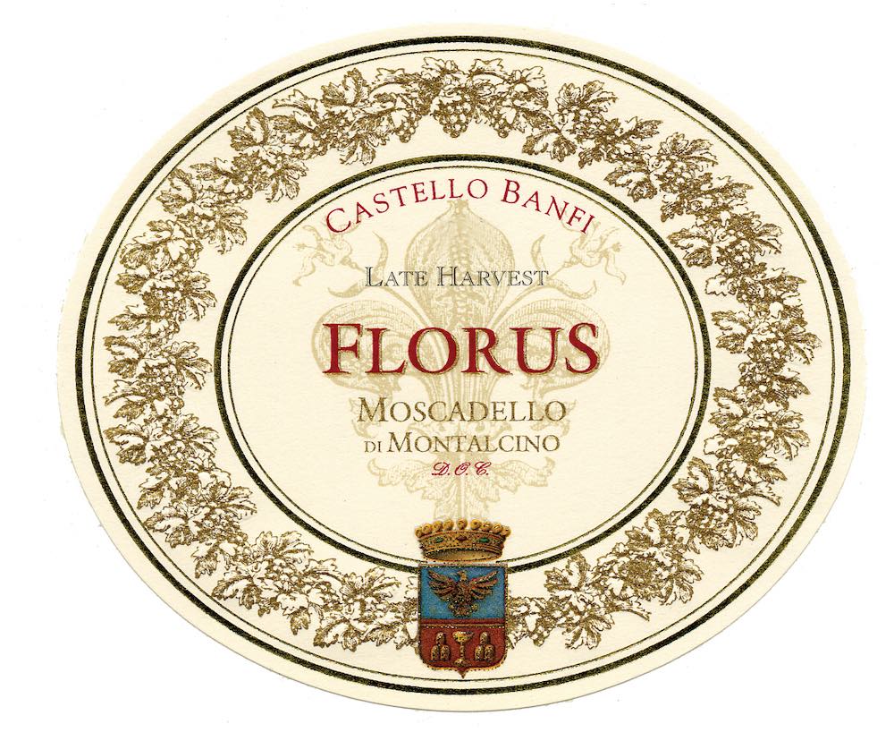 Etichetta del Florus, Moscadello di Montalcino, az. vitivinicola Banfi