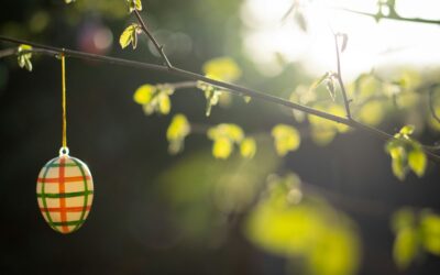 Uovo decorato di Pasqua appesa ad un albero